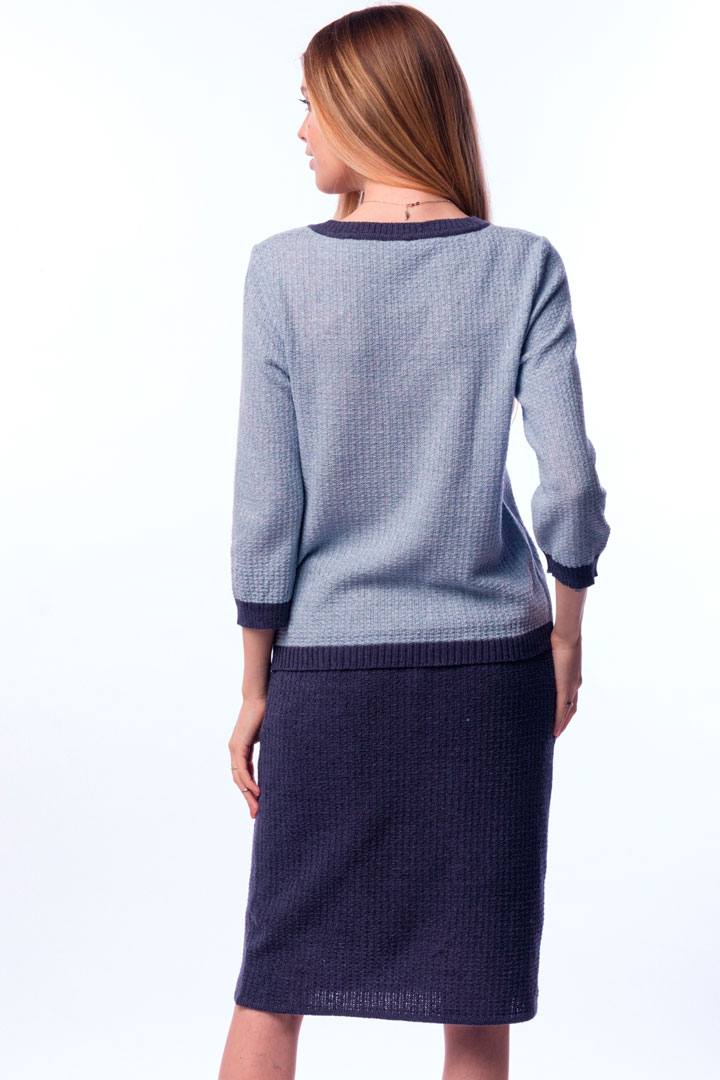 Фото товара 18872, синий вязаный костюм